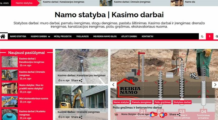 Interneto svetainės kūrimas Namo statyba ir Kasimo darbai tema