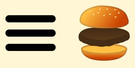Interneto svetainės Hamburgerio meniu mobiliesiems