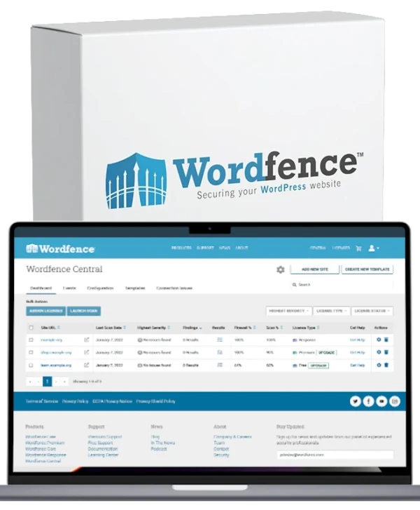 Wordfence premium įskiepis Ugniasienė, kenkėjiškų programų nuskaitymas ir svetainės apsauga